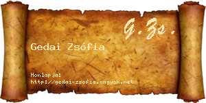 Gedai Zsófia névjegykártya